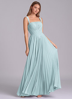 Azazie Mina Jurken voor bruidsmeisjes Jurk van Chiffon met A-Lijn Geplooid De Nevel image3