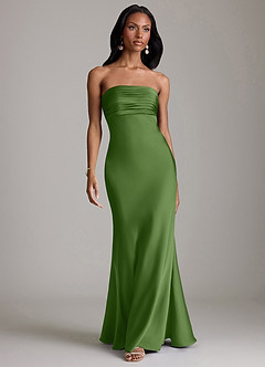 Azazie Saylor Brudtärnklänningar Klä av Sjöjungfru i Stretch Satin Axelbandslös Basilika image2