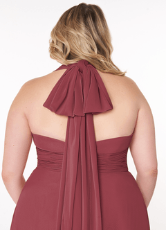 Azazie Fifi Robes de demoiselle d'honneur Robe Trapèze Convertible en Mousseline de soie Sans bretelles Merlot image14