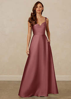 Christian Siriano Bridal for Azazie 1001 Vestidos de damas de honor Vestido de Amatista de Satén Elástico de Corte en A con Escote de Corazón image1