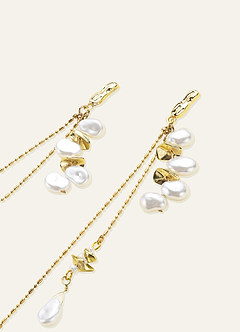 front Baroque Pearl Tassel Earrings