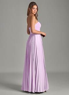 Azazie Chiana Abiti da Damigella Abito A-Line in Chiffon Senza Cinturino Lilla Glassato image5