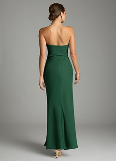 Azazie Saylor Vestidos de damas de honor Vestido de Verde Oscuro de Gasa de Corte Sirena con Sin tirantes image11