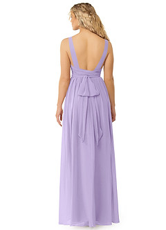 Azazie Kora Bridesmaid Dresses Lilac A-Line Pleated Chiffon Dress image4