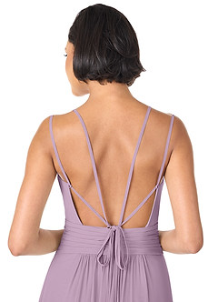 Azazie Farren Bridesmaid Dresses Wisteria A-Line Pleated Chiffon Convertible Dress image8