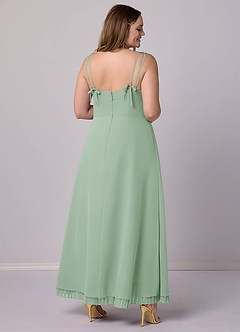 Barbie ♥ Azazie Bridesmaid Dresses Agave A-Line Pleated Chiffon Dress image11