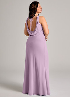 Azazie Rylina Vestidos de damas de honor Vestido de Glicinia de Gasa de Corte Sirena con Plisado image8