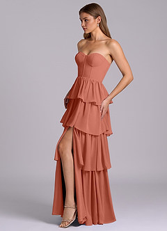Azazie Faye Bridesmaid Dresses Clay A-Line Sweetheart Neckline Chiffon Dress image3