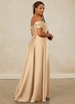 Christian Siriano Bridal for Azazie 1002 Bridesmaid Dresses Off Shoulder Stretch Satin A-line Dress image15