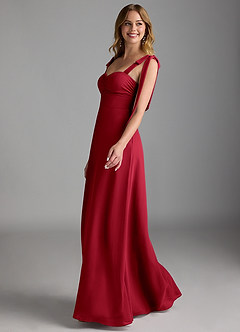 Azazie Lizet Bridesmaid Dresses Scarlet A-Line Sweetheart Neckline Chiffon Dress image4
