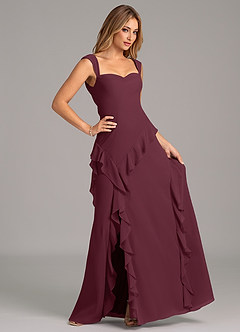 Azazie Sloane Bridesmaid Dresses Cabernet A-Line Sweetheart Neckline Chiffon Dress image3