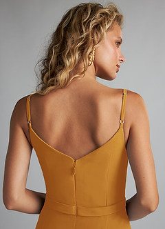 Azazie Summer Jurken voor bruidsmeisjes Jurk van Chiffon met Zeemeermin Schop cowl Boterbabbelaar image6