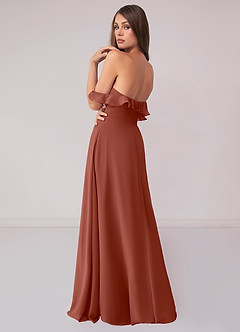 Barbie ♥ Azazie Bridesmaid Dresses Auburn A-Line Off the Shoulder Chiffon Convertible Dress image2