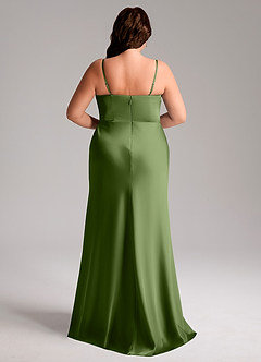 Azazie Lidia Bridesmaid Dresses Juniper Mermaid Side Slit Stretch Satin Dress image2