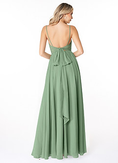 Azazie Gracie Bridesmaid Dresses Matcha A-Line Pleated Chiffon Dress image2