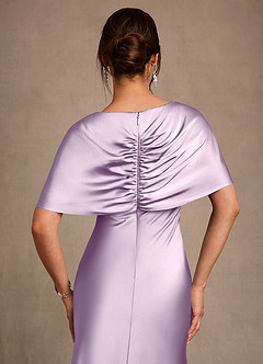 Azazie Dosia vestidos de madre de la novia Vestido de Lila Esmerilada de Satén Elástico de Corte Recto con Plisado image5