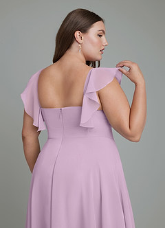 Azazie Leilani Bridesmaid Dresses Wisteria A-Line Pleated Chiffon Dress image12