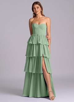 Azazie Faye Bridesmaid Dresses Matcha A-Line Sweetheart Neckline Chiffon Dress image4