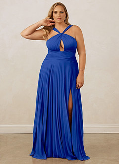 Christian Siriano Bridal for Azazie 1009 Bridesmaid Dresses Royal Blue A-Line Pleated Chiffon Dress image11