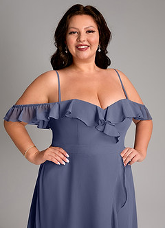 Azazie Lyra Bridesmaid Dresses Stormy A-Line Chiffon Convertible Dress image17