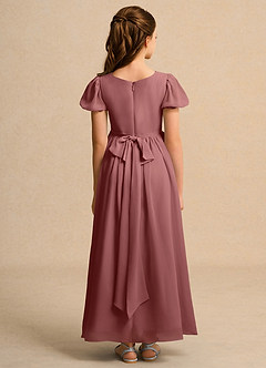 Azazie Joss Flower Girl Dresses Amethyst A-Line with Sleeves Chiffon Dress image10