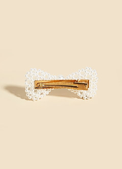 front Pearl Bow Barrette
