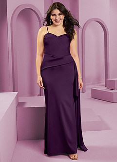 Barbie ♥ Azazie Brautjungfernkleider Wandelbar Etui Schulterfrei Stretch-Satin Kleid Traube image11