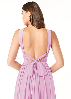Azazie Dionne Bridesmaid Dresses Candy Pink A-Line Corset Chiffon Dress image3