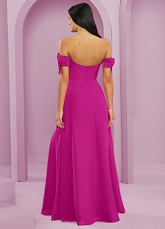 Barbie ♥ Azazie Bridesmaid Dresses Fuchsia A-Line Off the Shoulder Chiffon Convertible Dress image2