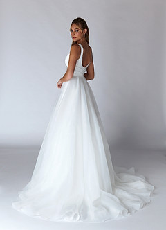 Azazie Caia Hochzeitskleider A-Linie Herzausschnitt Stretch-Satin Kleid Diamantweiß image6