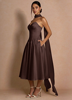 Midi jurk Teylora Truffel image1