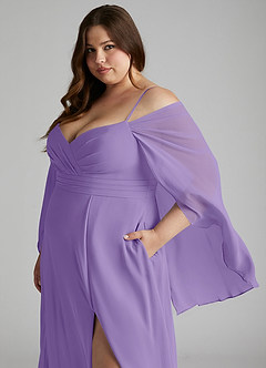 Azazie Cienna Jurken voor bruidsmeisjes Jurk van Chiffon met A-Lijn Off the Shoulder Tahiti image11