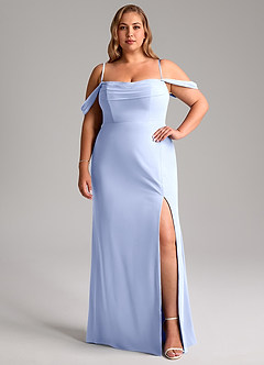 Azazie Saige Bridesmaid Dresses Ice A-Line Off the Shoulder Chiffon Convertible Dress image13