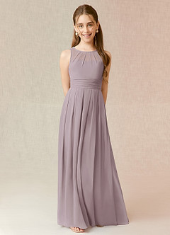 Azazie Bibiane Junior Dusk A-Line Pleated Chiffon Dress image1