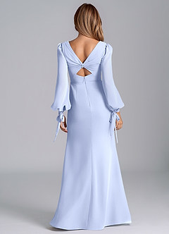 Azazie Leigh Final Sale Ice Mermaid Long Sleeve Chiffon Dress image3