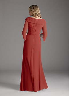 Azazie Jaycee Mother of the Bride Dresses Terracotta A-Line Chiffon Dress image6