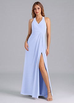 Azazie Dorota Bridesmaid Dresses Lavender A-Line Pleated Chiffon Dress image3