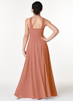 Azazie Kaleigh Junior MAI TAI A-Line Pleated Chiffon Dress image2