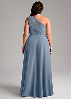 Azazie Phaedra Vestidos de damas de honor Vestido de Crepúsculo de Gasa de Corte en A con Hombro unilateral image8