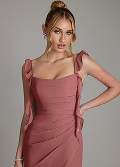 Azazie Jessamine Bridesmaid Dresses Amethyst Mermaid Corset Chiffon Dress image3