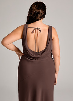 Azazie Rylina Bridesmaid Dresses Ganache Mermaid Pleated Chiffon Dress image12