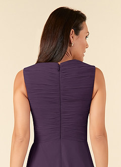 Azazie Theron 신부의 어머니 드레스 A라인 주름진 쉬폰 무릎 길이 드레스 image5