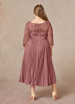 Azazie Tutu Mother of the Bride Dresses Desert Rose A-Line Boatneck Lace Chiffon Dress image8