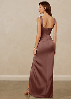 Christian Siriano Bridal for Azazie 1017 Bridesmaid Dresses Espresso Sheath Sweetheart Neckline Stretch Satin Dress image5