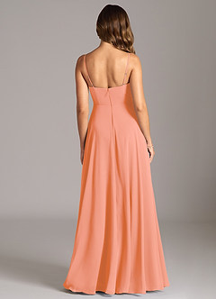 Azazie Amani Bridesmaid Dresses Sunset A-Line Pleated Chiffon Dress image2
