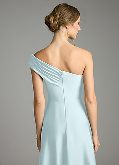 Azazie Melanie Suknie dla druhen Linia A Zza ramienia Satyna elastyczna Do ziemi Sukienka image2