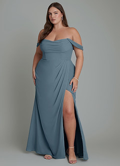 Azazie Johana Bridesmaid Dresses Twilight Mermaid Off the Shoulder Chiffon Convertible Dress image8