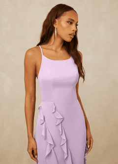 Christian Siriano Bridal for Azazie 1006 Bridesmaid Dresses Frosted Lilac Mermaid Ruched Chiffon Dress image6