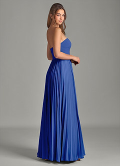 Azazie Chiana Abiti da Damigella Abito A-Line in Chiffon Senza Cinturino Blu Reale image4