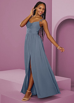 Barbie ♥ Azazie Bridesmaid Dresses Twilight A-Line Pleated Chiffon Dress image13